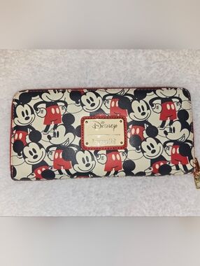 Disney x Loungefly Mickey Pattern Wallet - Red, Black & Cream